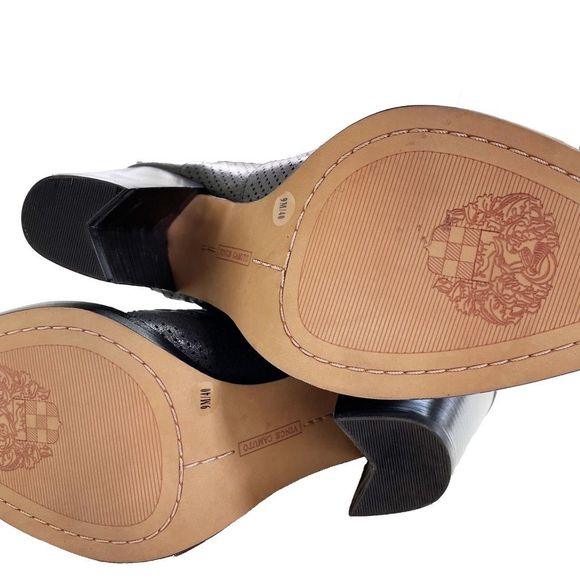 Vince Camuto Levana Heeled Booties Back Zip Perforated Leather Black 9 NWOT - Picture 8 of 8